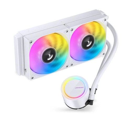 Система жидкостного охлаждения/ Water Cooling System JONSBO TG-240 White (260W, 240mm, White, ARGB/ Fans: 2x120mm, 66.19CFM, 35.4dBA, 1800RPM/ Pump height 72mm, 30dBA, 2400RPM, Rad thickness 27mm/ S: 1700, 1200, 115X, AM5, AM4) Система жидкостного охлаждения/ Water Cooling System JONSBO TG-240 White (260W, 240mm, White, ARGB/ Fans: 2x120mm, 66.19CFM, 35.4dBA, 1800RPM/ Pump height 72mm, 30dBA, 2400RPM, Rad thickness 27mm/ S: 1700, 1200, 115X, AM5, AM4)