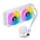 Система жидкостного охлаждения/ Water Cooling System JONSBO TG-240 White (260W, 240mm, White, ARGB/ Fans: 2x120mm, 66.19CFM, 35.4dBA, 1800RPM/ Pump height 72mm, 30dBA, 2400RPM, Rad thickness 27mm/ S: 1700, 1200, 115X, AM5, AM4)