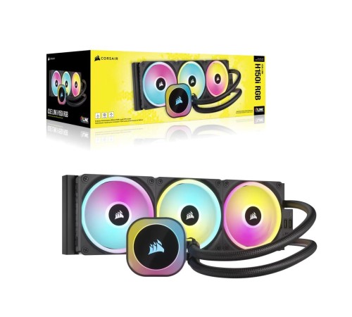 Система жидкостного охлаждения/ Water Cooling System Corsair iCUE LINK H150i RGB (360mm, Black, RGB/ Fans: 3x120mm, 63.1CFM, 37dBA, 2400RPM/Rad thickness 27mm/ S: 1851, 1700, 1200, 115X, AM5, AM4) Система жидкостного охлаждения/ Water Cooling System Corsair iCUE LINK H150i RGB (360mm, Black, RGB/ Fans: 3x120mm, 63.1CFM, 37dBA, 2400RPM/Rad thickness 27mm/ S: 1851, 1700, 1200, 115X, AM5, AM4)