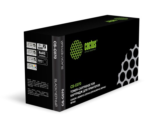 -/ Картридж лазерный Cactus CS-C070 070 черный (3000стр.) для Canon i-SENSYS LBP243/LBP246/MF461/MF463/MF465