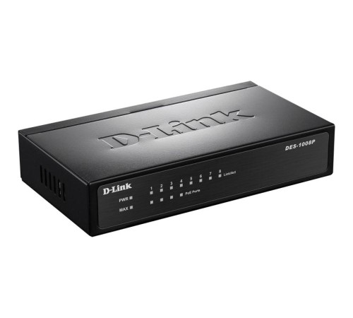 Сетевой коммутатор/ DES-1008P/C1A Unmanaged Switch 8x100Base-TX (4x100Base-TX PoE), PoE Budget 52W, metal case Сетевой коммутатор/ DES-1008P/C1A Unmanaged Switch 8x100Base-TX (4x100Base-TX PoE), PoE Budget 52W, metal case