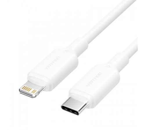Кабель Vention USB 2.0 CM/Lightning 8M для iPad/iPhone 3A - 1м. Белый