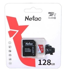 Носитель информации Netac P500 ECO 128GB MicroSDXC U1/C10 up to 80MB/s, retail pack with SD Adapter