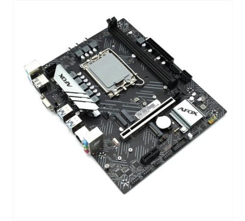 Материнская плата/ MB AFOX INTEL B760 s1700, 2xDDR5(64GB), 1xPCIe 4.0x16, 1xPCIe x1, 1xMPCIe, 1xHDMI, 1xD-Sub, 1xDP, 1xLAN(1GbE), 3xSATA, 2xM.2, 4xUSB 3.0, 2xPS/2, mATX Материнская плата/ MB AFOX INTEL B760 s1700, 2xDDR5(64GB), 1xPCIe 4.0x16, 1xPCIe x1, 1xMPCIe, 1xHDMI, 1xD-Sub, 1xDP, 1xLAN(1GbE), 3xSATA, 2xM.2, 4xUSB 3.0, 2xPS/2, mATX
