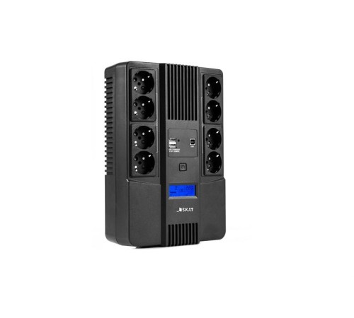 Источник бесперебойного питания (8933) SKAT-UPS 800-AID-IN-1x9-8 ИБП 220В 480Вт, LCD, АКБ 1x 9Ач, line interactive, мод.синус, 8хSchuko,2xUS Источник бесперебойного питания (8933) SKAT-UPS 800-AID-IN-1x9-8 ИБП 220В 480Вт, LCD, АКБ 1x 9Ач, line interactive, мод.синус, 8хSchuko,2xUS