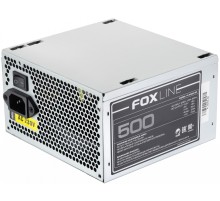 Блок питания 500Вт/ Power Supply Foxline, 500W, ATX, APFC, 120FAN, CPU 8(4+4)pin, MB 24pin, PCI-E 6+2pin, 1*PATA, 3*SATA, 80+