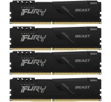 Память оперативная/ Kingston 64GB 3200MT/s DDR4 CL16 DIMM (Kit of 4) FURY Beast Black