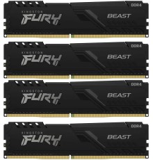 Память оперативная/ Kingston 64GB 3200MT/s DDR4 CL16 DIMM (Kit of 4) FURY Beast Black
