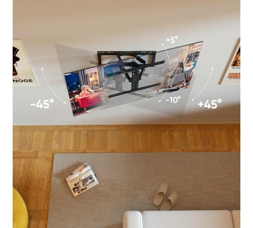 Кронштейн ONKRON/ 32-90" макс 400*600 наклон -5°/+10°, поворот ±40° Макс нагрузка 50кг, от стены 34-330мм, черный Кронштейн ONKRON/ 32-90" макс 400*600 наклон -5°/+10°, поворот ±40° Макс нагрузка 50кг, от стены 34-330мм, черный