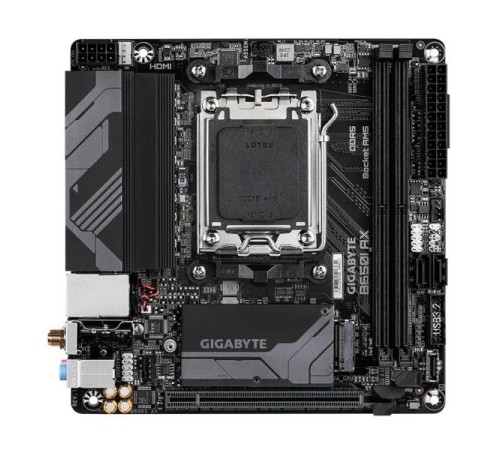 Материнская плата GIGABYTE B650I AX, AM5, B650, 2*DDR5, 2*SATA, 1*M.2, 3*USB 3.2, 3*USB 2.0, 1*PCIx16, DP+HDMI, mITX