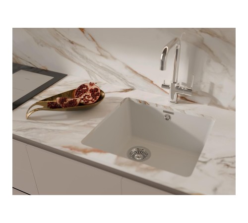 Кухонная мойка RIVELATO RIVELATO Мойка BERKANA 45 1-чаш 485*455, монтаж: универсальный, материал: кварц, цвет: иней Кухонная мойка RIVELATO RIVELATO Мойка BERKANA 45 1-чаш 485*455, монтаж: универсальный, материал: кварц, цвет: иней