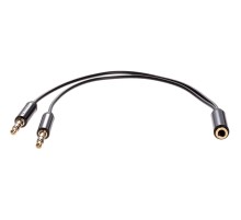 Кабель-адаптер/ Кабель-адаптер  2*3.5ST(M)/3.5 ST(F), 0.2м, Telecom PRO <TAV205M-0.2M>