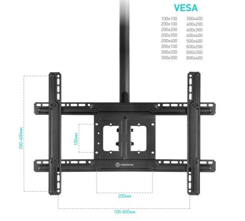 ONKRON потолочный кронштейн для телевизора 32"-80" потолочный телескопический, чёрный N1L ONKRON потолочный кронштейн для телевизора 32"-80" потолочный телескопический, чёрный N1L