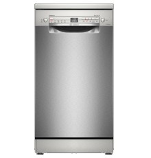 Отдельностоящая посудомоечная машина Bosch, 45 см, 10 комплектов, 10 программ, электронное управление, дисплей, отсрочка старта, уровень шума 46 дБ, энергоэффективность А+, цвет серебряный