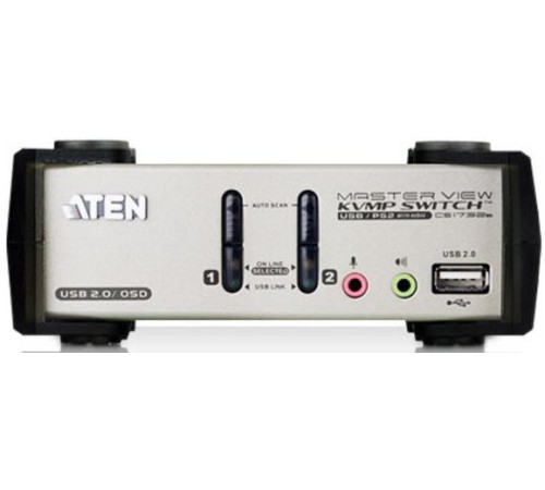 Переключатель консоли электронный, 2 порта PS/2/ 2 Port USB2.0 KVMP Switch with OSD