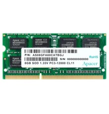 Оперативная память Apacer  DDR3   8GB  1600MHz SO-DIMM (PC3-12800) CL11 1.5V(Retail) 512*8  3 years (AS08GFA60CATBGC/DS.08G2K.KAM)
