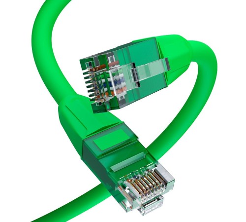 GCR Патч-корд прямой 1.0m LSZH UTP кат.6, зеленый, 24 AWG, литой без фиксатора, ethernet high speed, RJ45, T568B