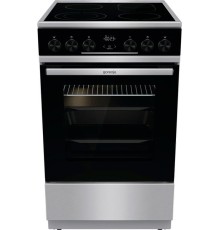 Электрическая плита Gorenje/ Электрическая плита Gorenje, Линия Advanced, Эмаль SilverMatte, стеклокерамическая варочная поверхность, мультифункциональная духовка, объем 70 л, механическое управление, сенсорный программатор IconLED, телескопические направ