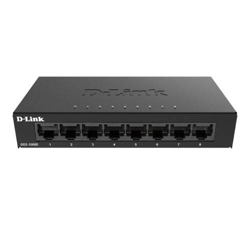 Коммутатор/ Unmanaged Switch 8x1000Base-T, metal case