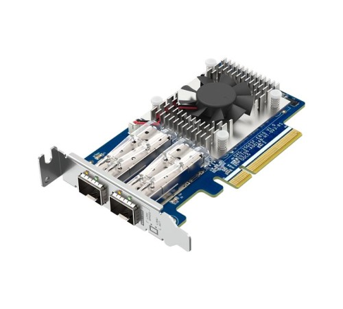Сетевая карта/ QNAP QXG-25G2SF-E810 Dual Port 25Gbps/10Gbps SFP28 PCIe Gen4 x8