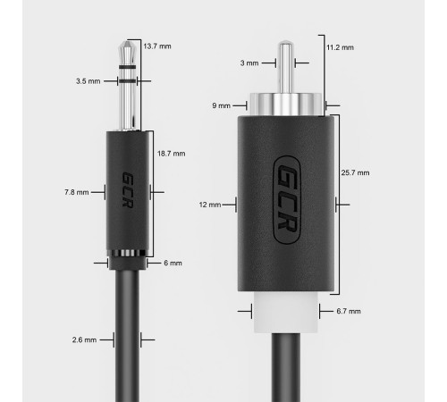 Greenconnect Кабель-переходник аудио 1.0m jack 3,5mm / 2 х RCA , черный, M/M, GCR-51723 Greenconnect Кабель-переходник аудио 1.0m jack 3,5mm / 2 х RCA , черный, M/M, GCR-51723