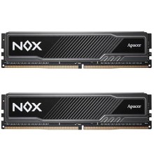 Оперативная память Apacer  DDR4  32GB  3200MHz DIMM NOX Black Gaming Memory (PC4-25600) CL16 1.35V Kit (2x16GB) Intel XMP 2.0, Heat Sink (Retail) 2048*8  3 years (AH4U32G32C28YMBAA-2)