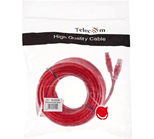 Патчкорд/ Патчкорд литой "Telecom" UTP кат.5е 15,0м красный