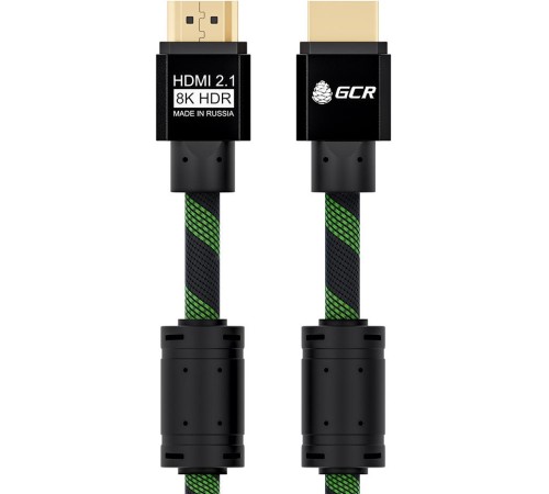 GCR Кабель HDMI 2.1, 8K 60Hz, 4K 144Hz, 0.5m, динамический HDR 4:4:4, Ultra HD, 48.0 Гбит/с, тройное экранирование, ферритовые фильтры, GCR-51871