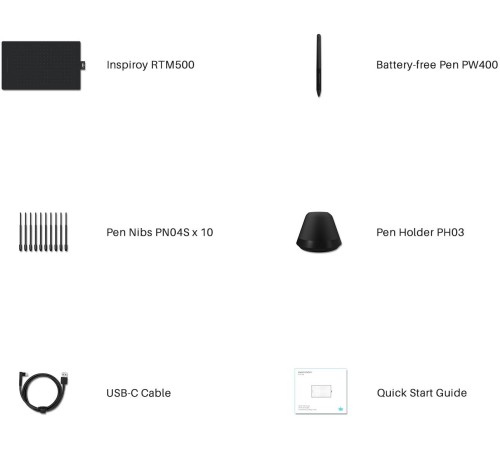 Графический планшет/ Графический планшет Huion Inspiroy RTM-500 Black