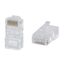 Коннектор Cabeus 8P8C-C6 RJ-45 под витую пару, категория 6 , универсальный (для одножильного и многожильного кабеля) для проводников с толщиной по изоляции до 1,05 мм
