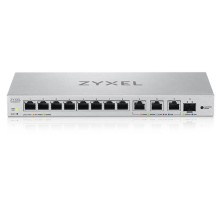 коммутатор Мультигигабитный Smart L2 коммутатор Zyxel XGS1250-12, 8xGE, 3x1/2,5/5/10G, 1xSFP+, кнопка LED ECO Mode, настольный