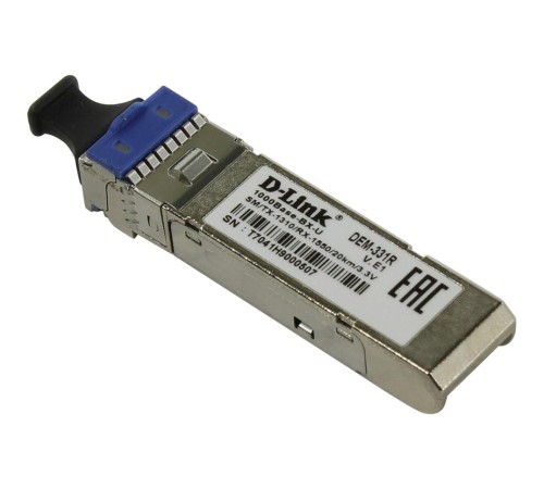 Трансивер/ 331R/20KM WDM SFP Transceiver, 1000Base-BX-U, Simplex LC, TX: 1310nm, RX: 1550nm, Single-mode, 20KM Трансивер/ 331R/20KM WDM SFP Transceiver, 1000Base-BX-U, Simplex LC, TX: 1310nm, RX: 1550nm, Single-mode, 20KM