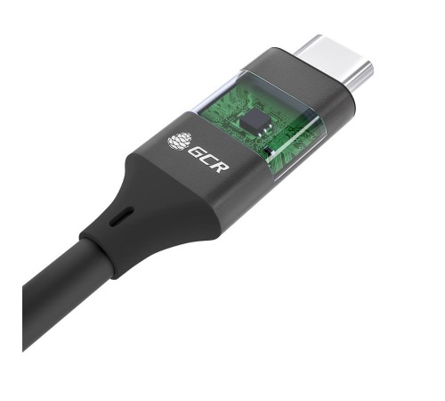 GCR Кабель USB 3.1 (USB 3.2 Gen 2) Type C-С, 1.0m, 100W/20V/5A, M/M, 10 Гбит/с, TPE, AL сase черный, черный, GCR-54071