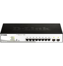 Коммутатор/ Smart L2 Switch 8х1000Base-T PoE, 2х1000Base-X SFP, PoE Budget 65W, Compact CLI