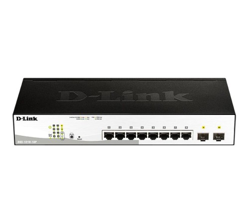 Коммутатор/ Smart L2 Switch 8х1000Base-T PoE, 2х1000Base-X SFP, PoE Budget 65W, Compact CLI