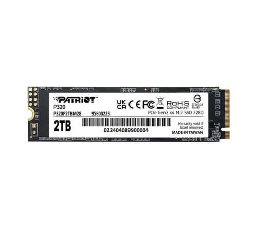твёрдотельный накопитель Patriot SSD P320 2TB M.2 2280 NVMe PCIe 3.0 x4 R3000/W2200 TBW 960TB 3D NAND