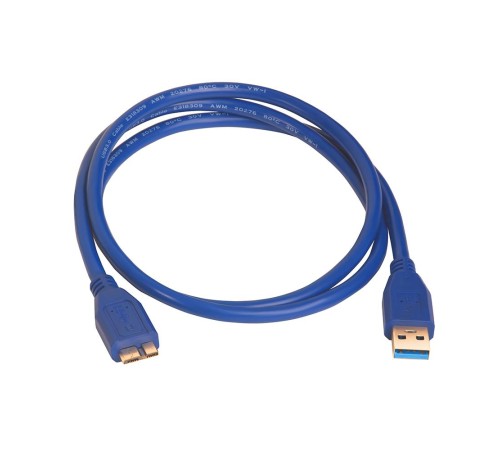 GCR Кабель интерфейсный USB 3.0 (USB 3.2 Gen 1), 1.0m Premium, AM/microB, синий, GCR-U3A03-1m