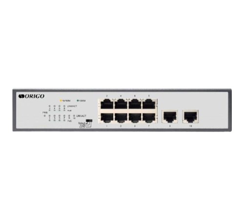 Коммутатор/ Unmanaged Switch 8x1000Base-T PoE, 2x1000Base-T, PoE Budget 120W, Long-range PoE up to 250m, 19" w/brackets