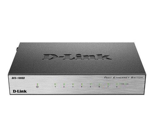 Сетевой коммутатор/ DES-1008D/L2B Unmanaged Switch 8x100Base-TX, metal case Сетевой коммутатор/ DES-1008D/L2B Unmanaged Switch 8x100Base-TX, metal case