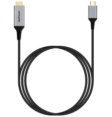 Кабель/ Кабель GoPower Type-C (m)-HDMI (m) 2.0м ПВХ 4K 60Hz черный Premium Zip-Lock c подвесом (1/100)