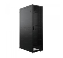 19" Напольный серверный шкаф NTSS DS 48U 800х1200 мм, двойные боковые стенки, панель потолка с 4-я вводами, дверь перфорированная, дверь перфорированная двухстворчатая, регулируемые опоры, ролики, заземление, черный RAL 9005