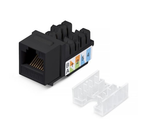 Cabeus KJ-RJ45-Cat.5e-90-SW-BK Вставка Keystone Jack RJ-45, категория 5e, заделка тип 110, черная, со стяжкой Cabeus KJ-RJ45-Cat.5e-90-SW-BK Вставка Keystone Jack RJ-45, категория 5e, заделка тип 110, черная, со стяжкой