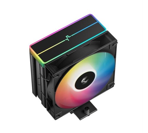 Кулер для процессора DEEPCOOL AG400 BK ARGB V2 LGA1851/1700/1200/115X/AM5/AM4 (18шт/кор, TDP 220W, PWM, ARGB Fan 120mm, 4 тепл. трубки, черный) RET (R-AG400-BKAMMN-GJD)