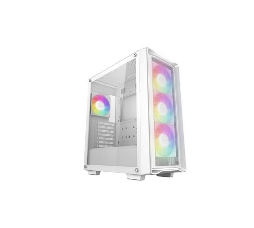 Корпус Deepcool CC560 MESH V2 WH без БП, боковое окно (закаленное стекло), 3x120мм ARGB LED вентилятор спереди и 1x120мм ARGB LED вентилятор сзади, белый, ATX (R-CC560-WHAMA4-G-2)