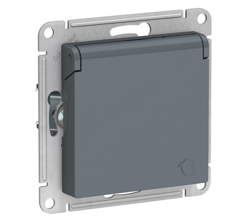 ATLASDESIGN РОЗЕТКА с заземл. со шторками с крышк, 16А, IP20, механизм, ГРИФЕЛЬ