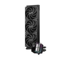Система охлаждения/ Water Cooling System PCCooler DS360 BK (310W, 360mm, LED temp., Black, ARGB Pump/ Fans: 3x120mm, 86.73CFM, 28dBA, 2200RPM/ Pump height 67mm, 28dBA, 3200RPM, Rad thickness 27mm/ S: 1851, 1700, 1200, 20XX, 115X, AM5, AM4)