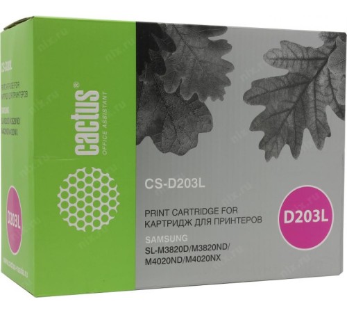 -/ Картридж лазерный Cactus CS-D203L MLT-D203L черный (5000стр.) для Samsung SL-M3820D/M3820ND/M4020ND/