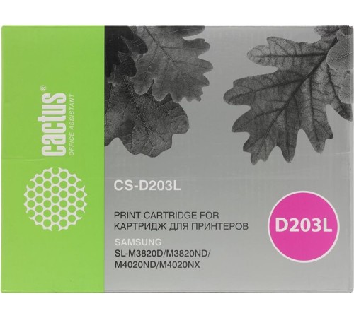 -/ Картридж лазерный Cactus CS-D203L MLT-D203L черный (5000стр.) для Samsung SL-M3820D/M3820ND/M4020ND/