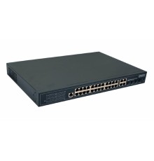 PoE Коммутатор OSNOVO SW-8244/L(400W) Управляемый L2+ PoE коммутатор Gigabit Ethernet на 24 RJ45 PoE + 4 x GE Combo Uplink порта. Порты: 2 x GE (10/100/1000Base-T) с PoE (до 90W, A+B) + 22 x GE (10/100/1000Base-T) с