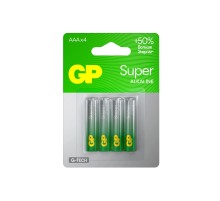 Батарейки AAA Алкалиновые батарейки GP Super Alkaline G-Tech 24A AAA - 4 шт. на блистере
